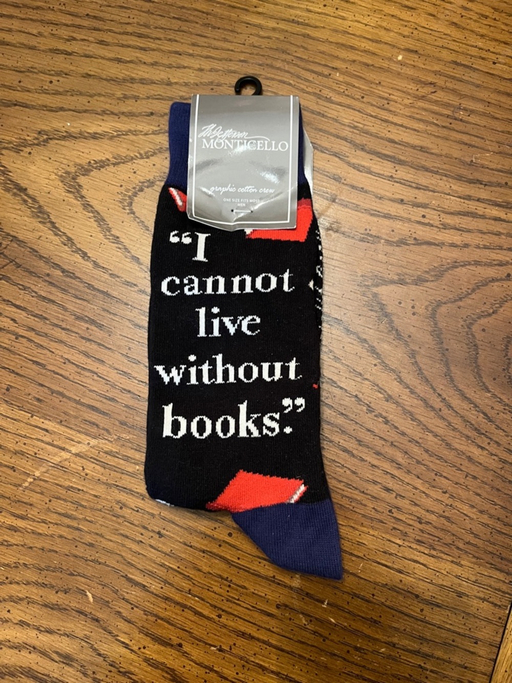 Monticello‎ Book Quote Socks